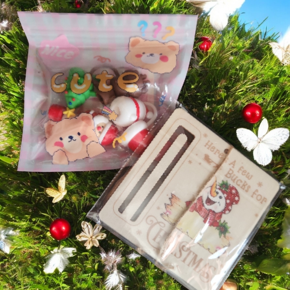 Christmas Straw Stoppers Assortment Of 5 And Money Holder Ornament